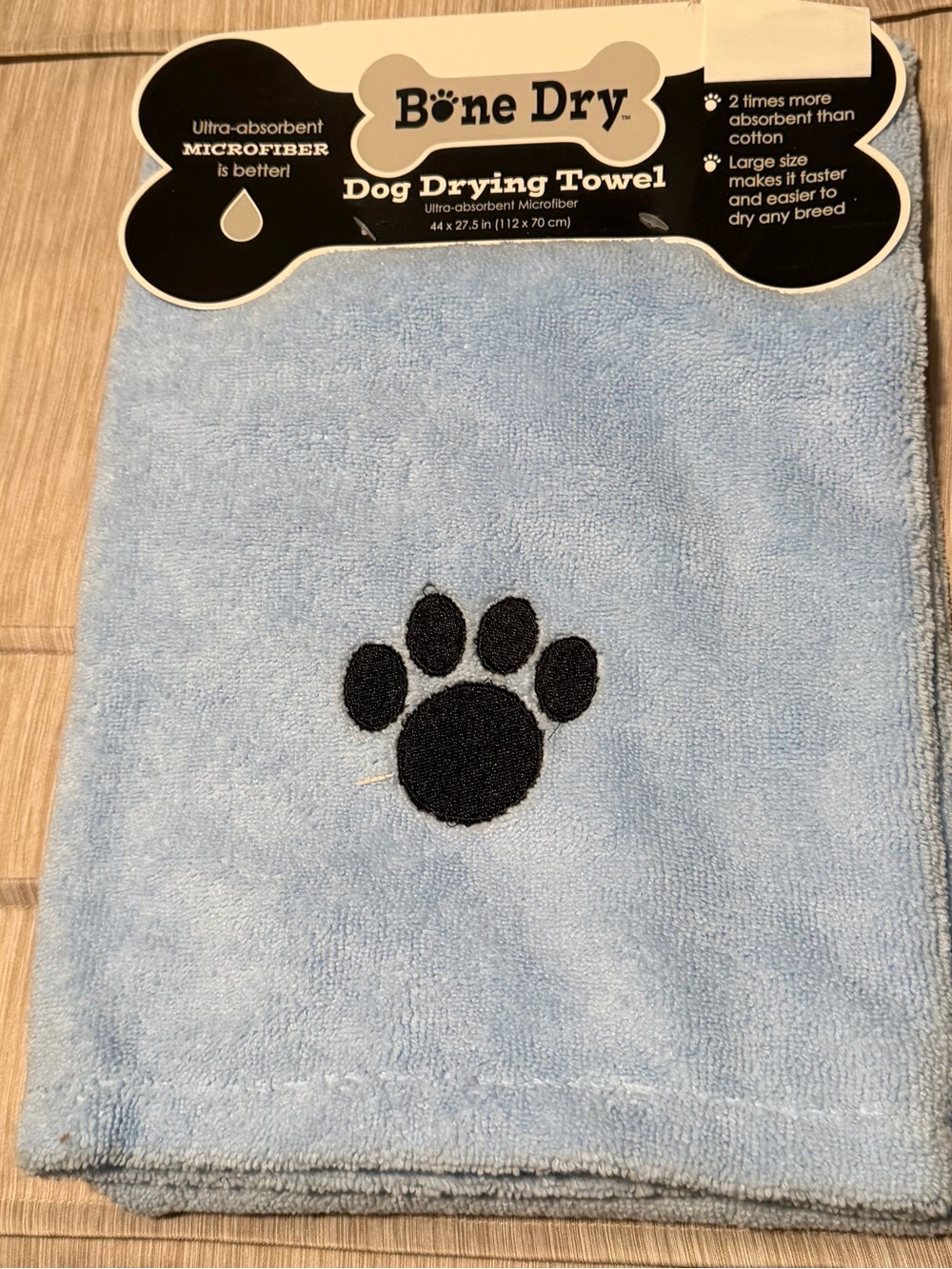 Blue Dog Drying Towel – Microfiber Paw Design